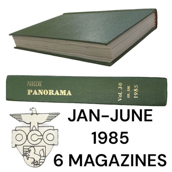 Porsche Panoramic Hardcover Bounded Magazines Vintage 1985 JAN-JUNE PCA - Picture 1 of 10